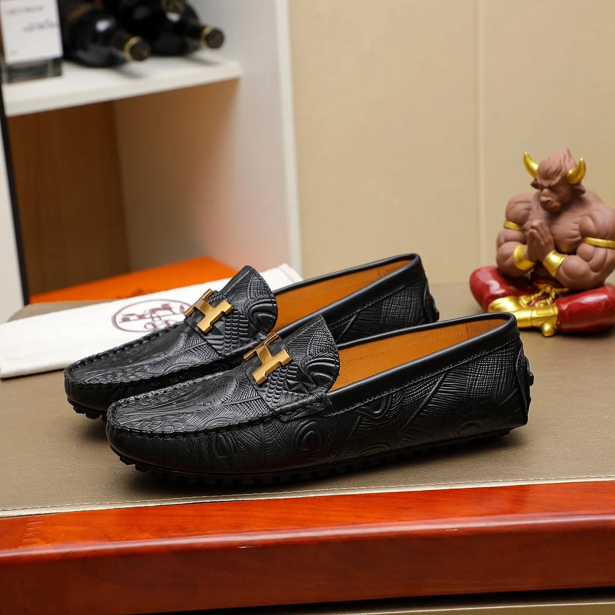 Men's shoes 💰380 🕷🕷【HERMES】The same style as Hermès counters🇨🇳Classic slip-on shoes 1:1 mold opening💯Original quality🍓Using imported first-layer cowhide🍅Pigskin lining🌶🌶Super high-end men's leather shoes🇨🇳Solid and stable Very special🍇color, optional! Code number 38-45……